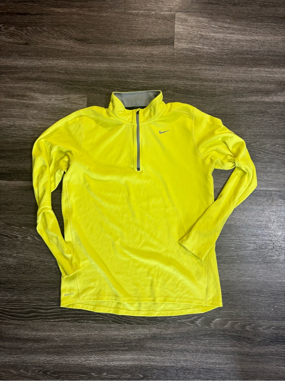 Nike Men’s Neon Yellow Quarter-Zip Rash Guard